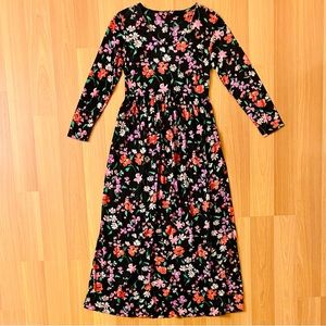 Vintage 70s silky bright mod boho floral maxi dress